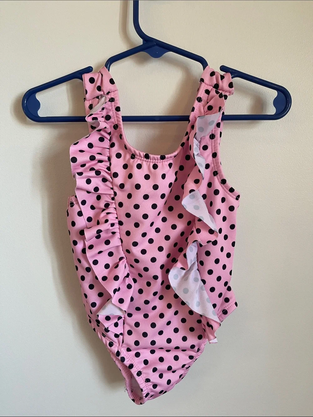 Penelope Mack Pink Polka Dot Ruffle One-Piece Swimsuit